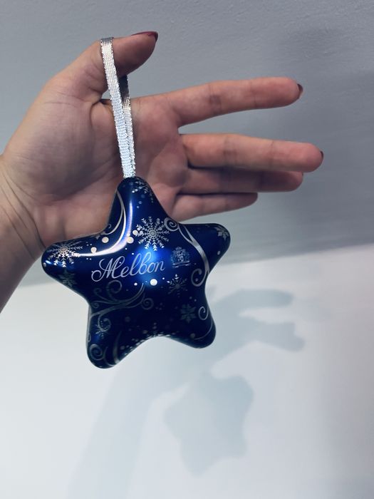 Szkatulka metalowa granatowa gwiazdka