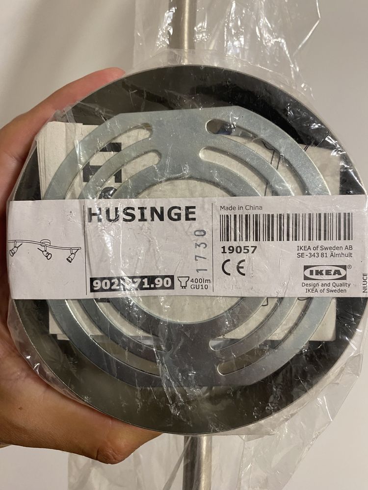 Candeeiro ikea - HUSINGE Ceiling track, 3-spots nickel-plated