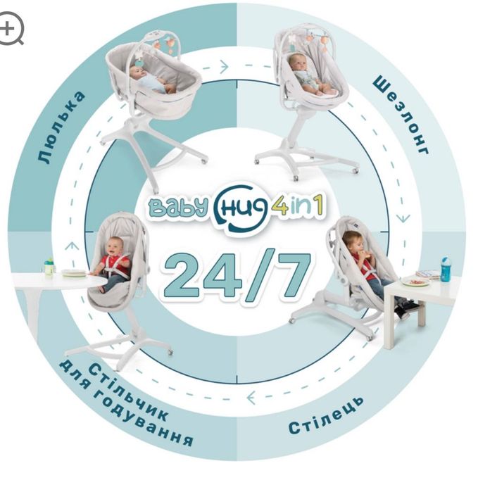 Кроватка-стульчик Baby Hug Air 4 в 1
Кроватка-стульчик Baby Hug Air