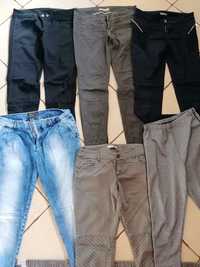 Spodnie damskie jeansy i materiał
