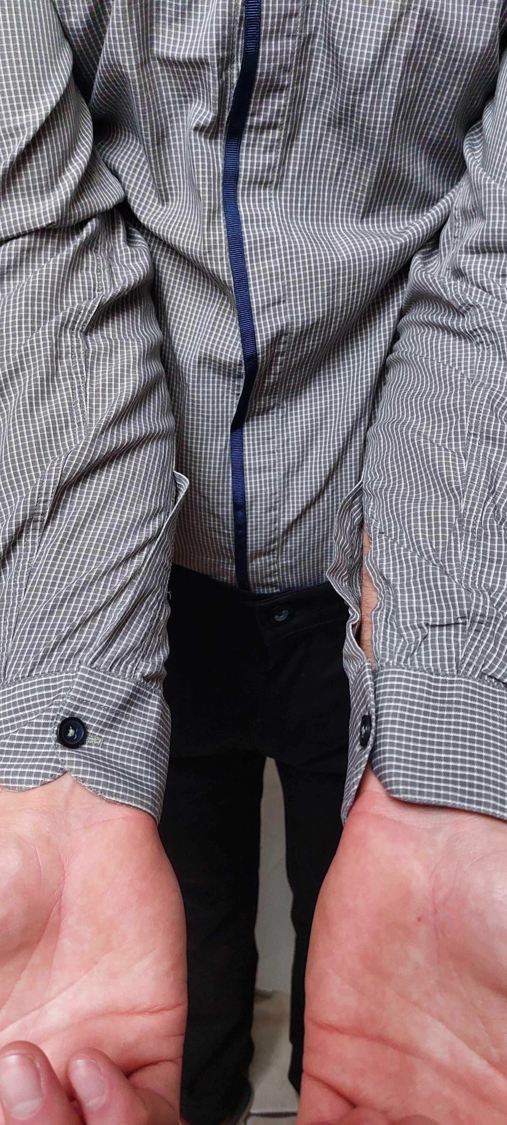 Koszula męska młodzieżowa Zara Man s Slim fit 40cm kratka stójka