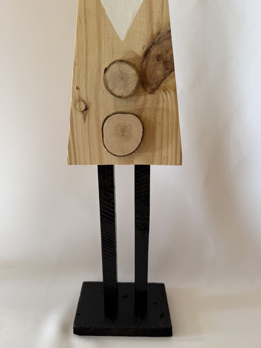 Drewniany Skrzat Świateczny - rękodzieło, drewniany, 94 cm