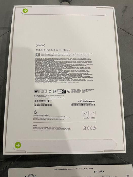 Apple iPad Air 11 M3 Wifi+Cellular 5G Novo Selado