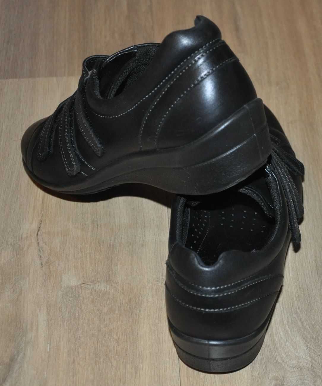 ECCO R.41 półbuty, skórzane sneakersy na 3 rzepy, buty na co dzień