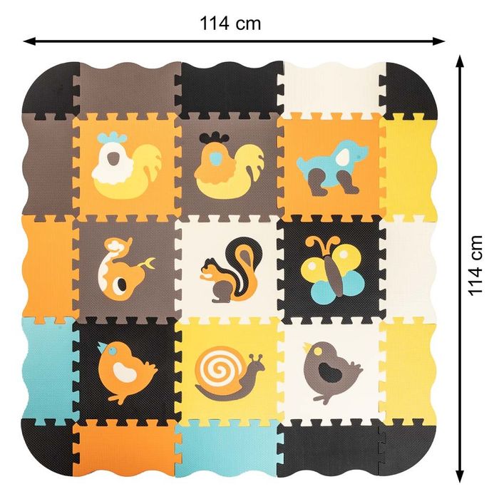 Puzzle piankowe mata / kojec dla dzieci 25el. 114cm x 114cm x 1cm