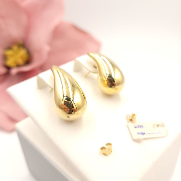 Srebrne kolczyki pr.925 pozłacane łezki