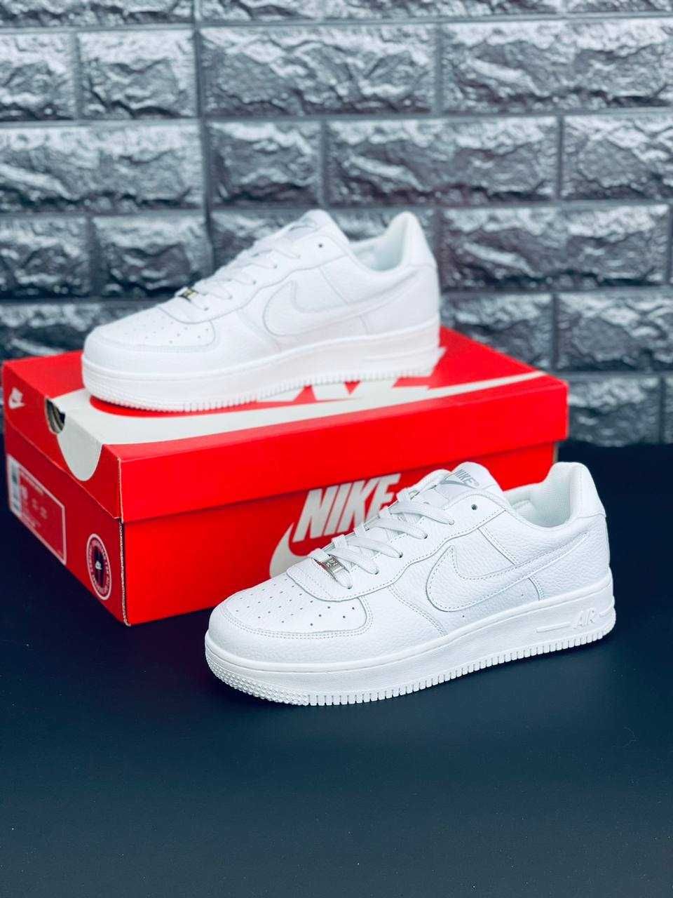 Nike Air Force 1 Мужские кроссовки белые кожаные красовки Найк Форс