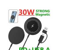 Магнітна бездротова швидка зарядка 30 Вт для айфона або іншого