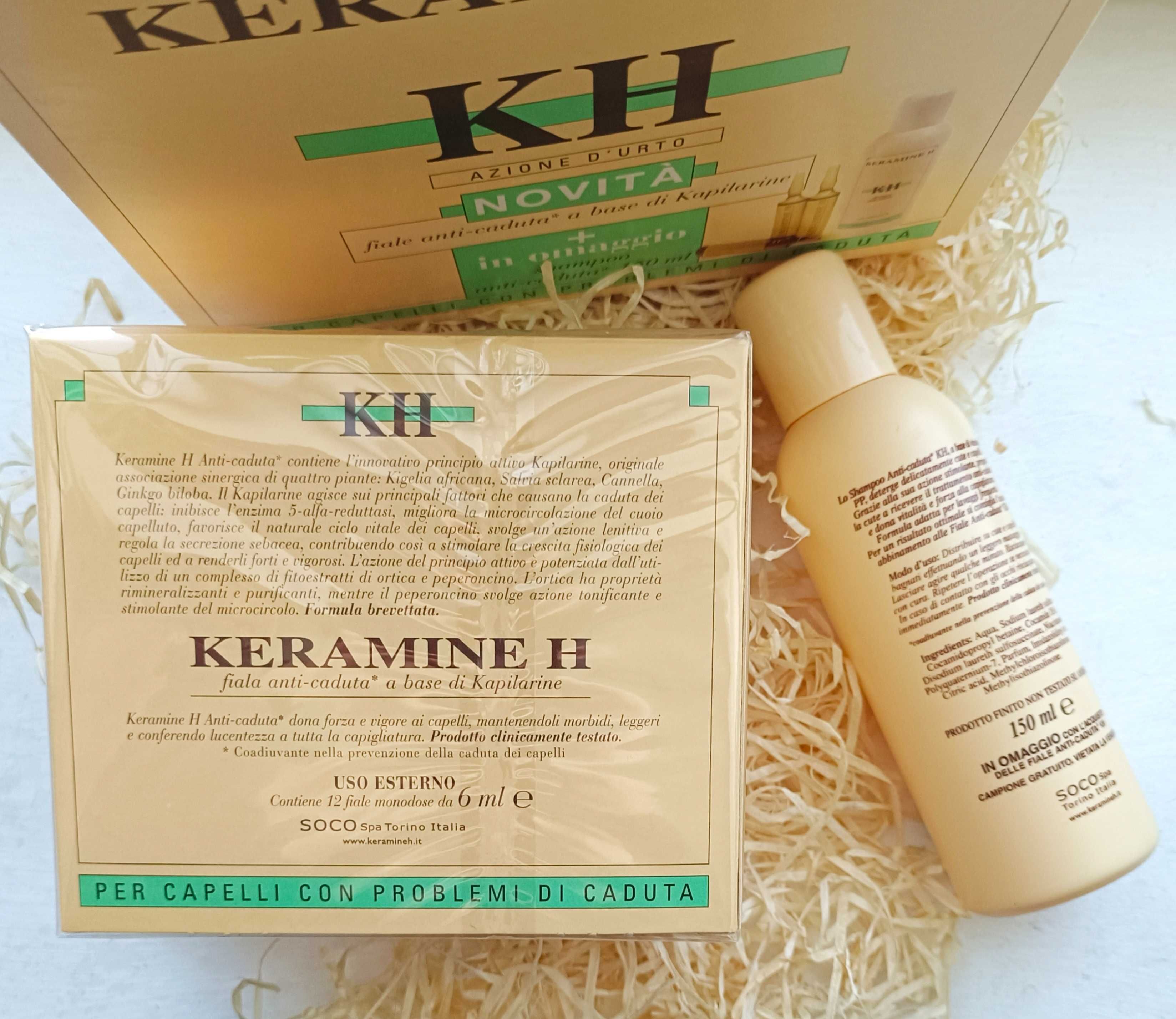Ампули та шампунь проти випадіння волосся  Keramine H 12х6 мл, 150 мл