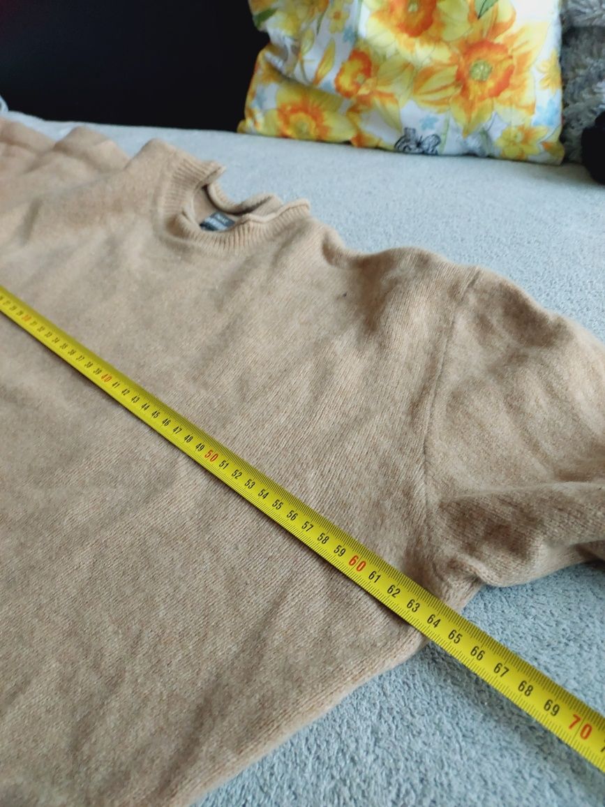 Sweter wełniany beżowy, merino L 40