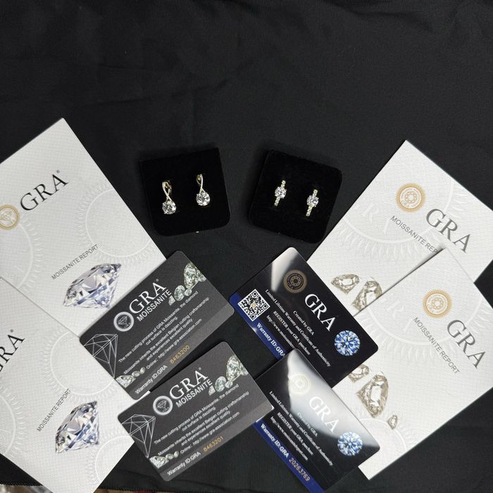 Преміальні сережки муассанітами 4 та 2.36 ct