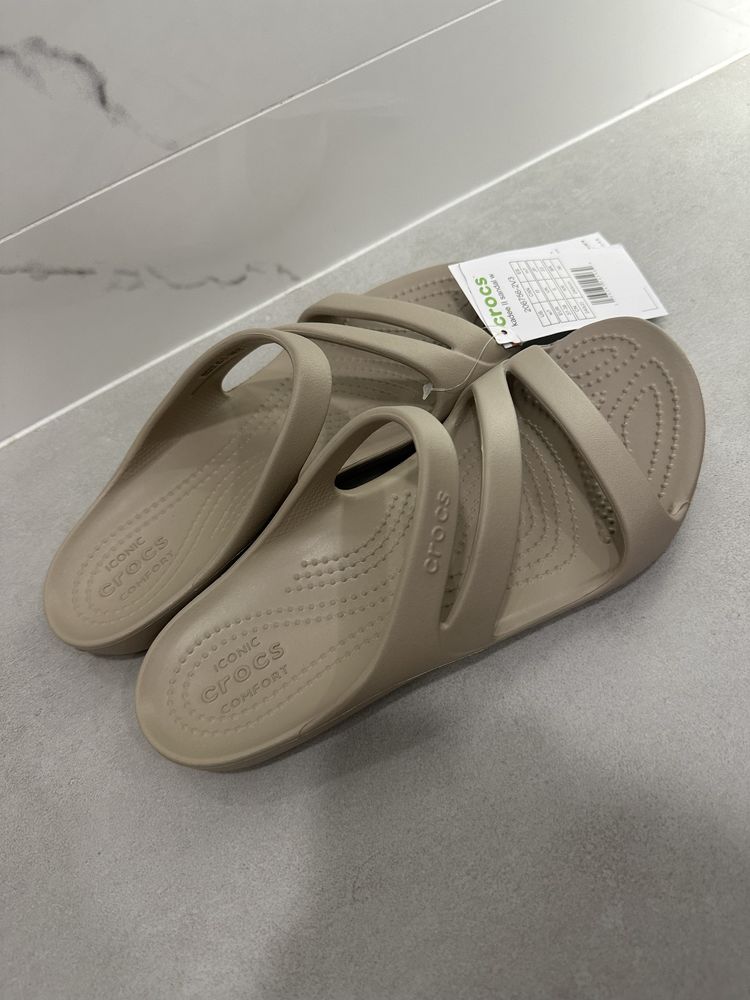 Crocs klapki damskie na lato beżowe nowe z metką 37-38