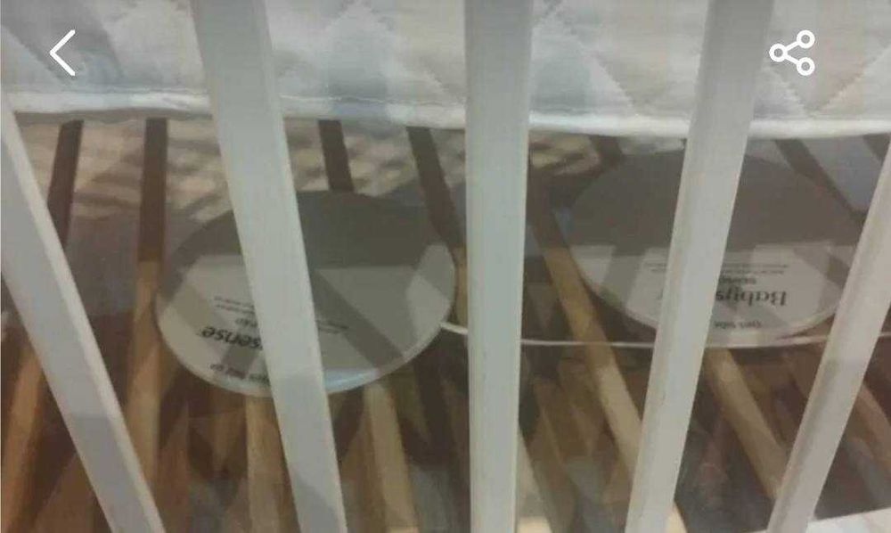 Łóżeczko drewniane białe, materac bambus, monitor oddechu Inowrocław