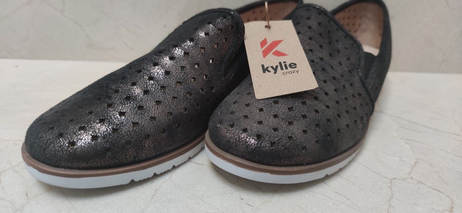 Skórzane półbuty slipony marki Kylie rozm 38
