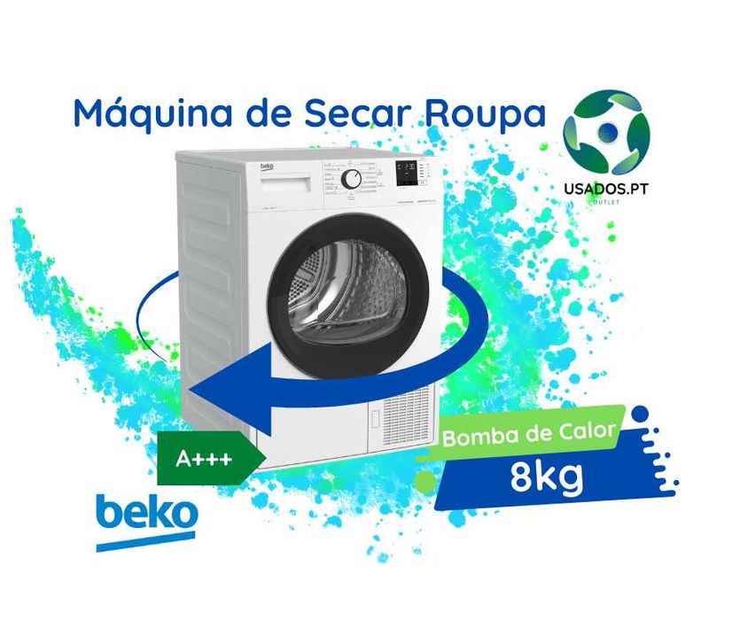 Máquina de Secar Roupa Bomba de Calor 8kg Beko A+++