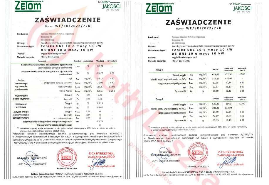 Kocioł piec c.o. 5 klasa UNI 10 kW na węgiel kotlyleszka ecodesign