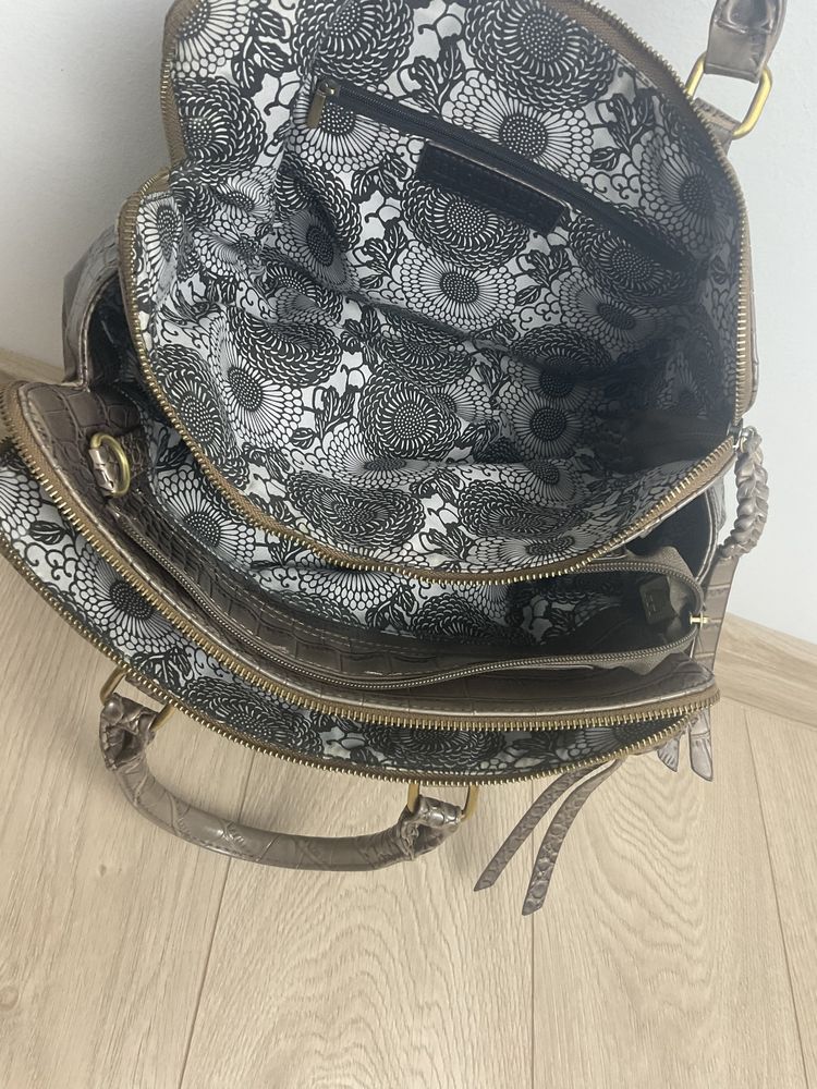 Monnari nowa torebka damska miękka pojemna do ręki brązowa elegancka
