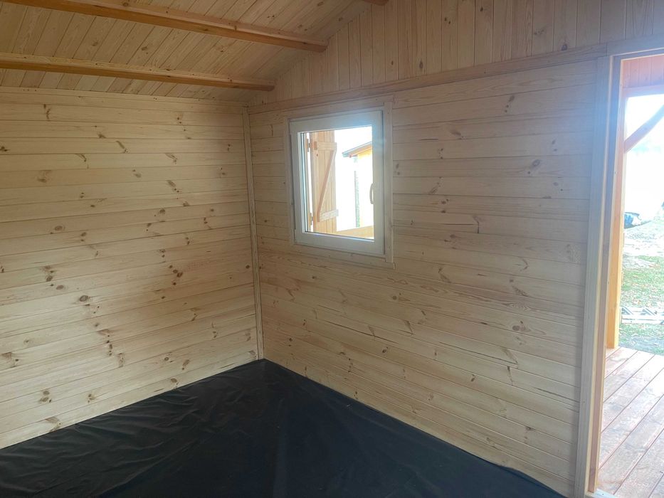 domek drewniany domki drewniane dom z drewna ocieplony 12 m2 WARBIT