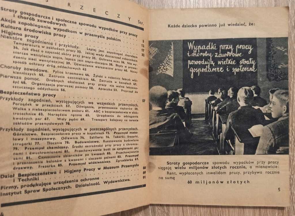 Kalendarz BHP 1936r Bezpieczeństwa i Higieny Pracy