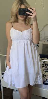Biała rustykalna boho sukienka mini Limon Company XL