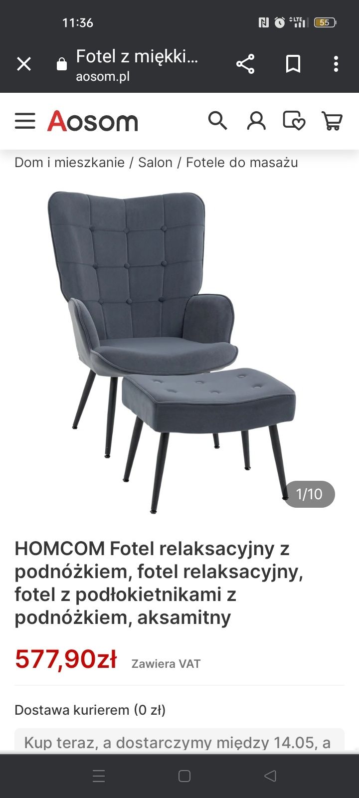 Fotel stylowy relaksacyjny z podnóżkiem bardzo solidny OKAZJA