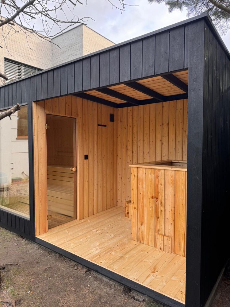Sauna ogrodowa zewnetrzna Modrzew Huum Harvia
