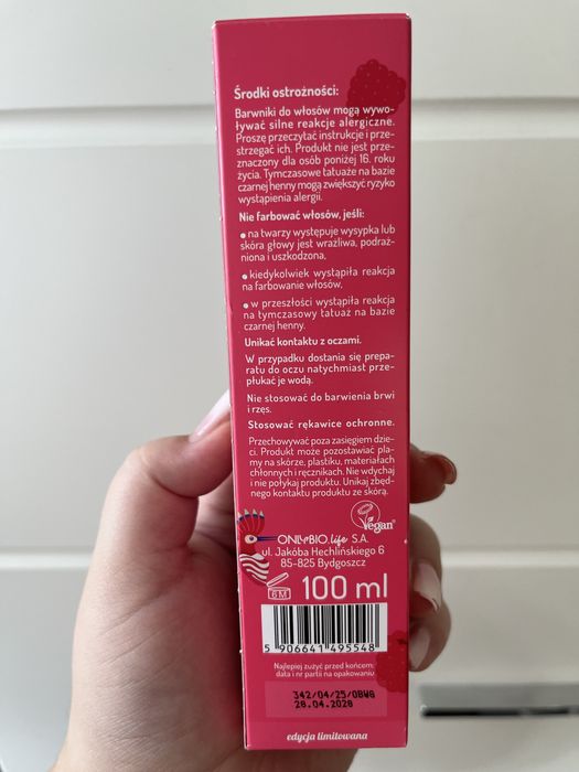 Onlybio toner mascarpone z malinami do włosów Wedel 100 ml nowy