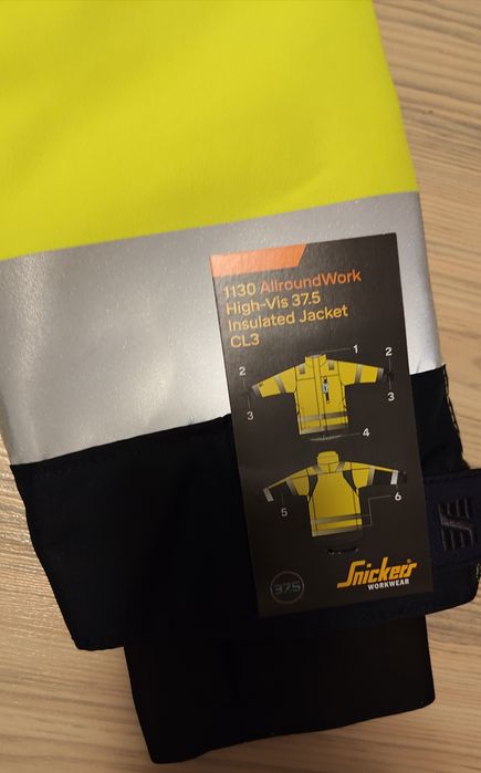 1130 Snickers AllroundWork S Hi- Vis 37,5 zimowa kurtka robocza odblas