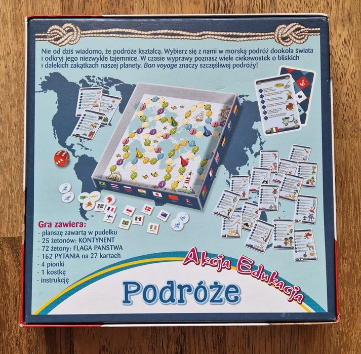 Gra edukacyjna Podróże, wiek 8+, Trefl, stan idealny