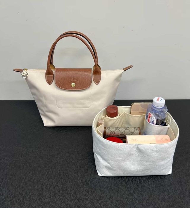 Torba Damska"Longchamp_Le_Pliage_Nylon_Skóra_White