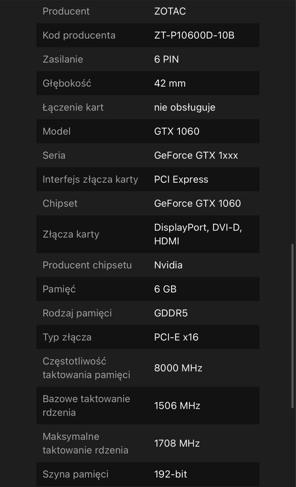 zotac geforce gtx 1060 6GB GDDR5 + ARCTIC