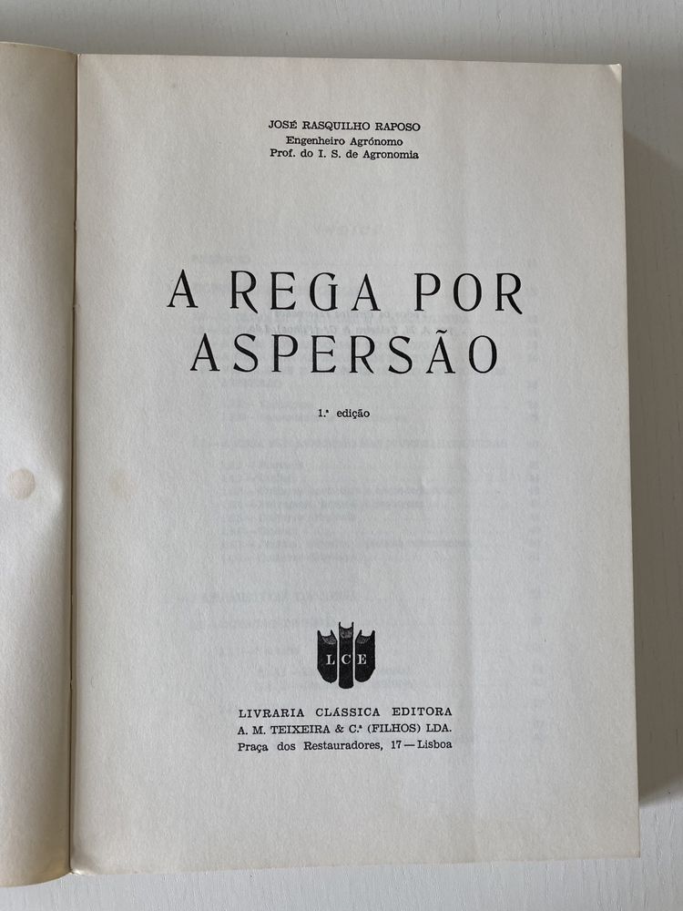 Livro “A Rega por Aspersão”, de José Rasquilho Raposo