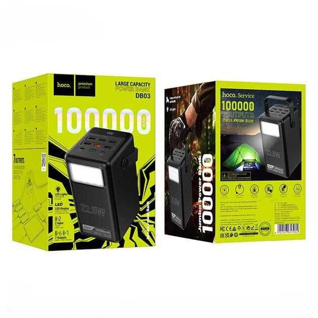 Павербанк Hoco DB03 100000 mAh 22.5W Швидка зарядка 22.5W, ліхтар