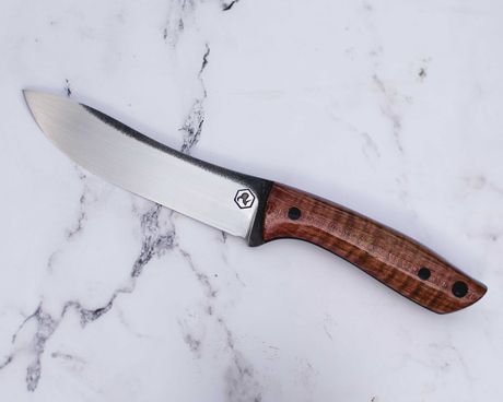 Nóż ręcznie robiony custom N690 drewno stabilizowane myśliwski edc