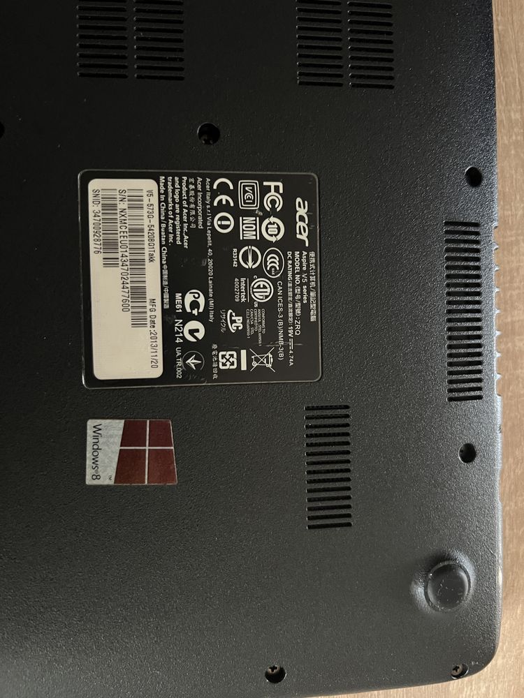 ноутбук Acer V5 Intel i5 навчання.