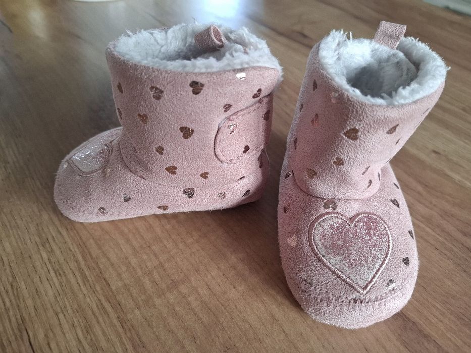Buty buciki niechodki dla niemowlaka 18 różowe SMYK
