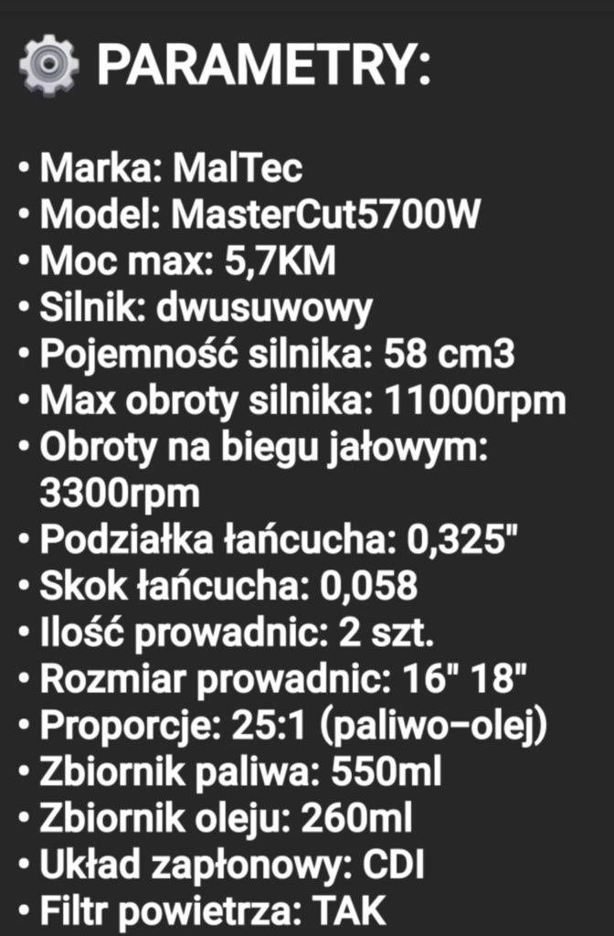 Piła spalinowa maltec