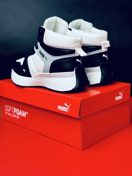 Успей до зимы -70%  Кожаные кроссовки Puma зимние на меху утепленные