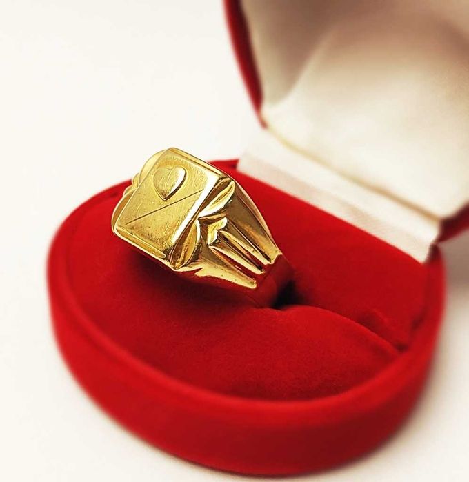 Okazały Złoty Sygnet pr.585 6.19g r. 27