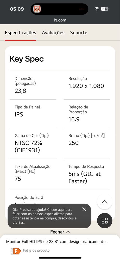 Monitor LG 24MP400-B IPS 75Hz c/garantia