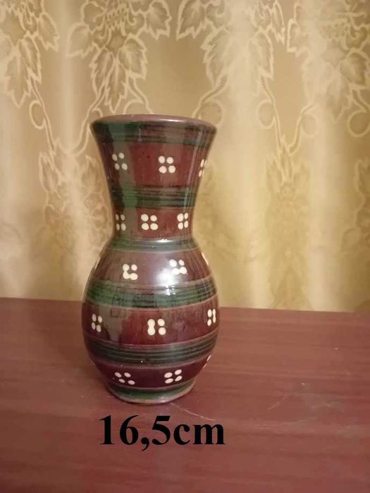 Wazonik ceramiczny brązowy, ludowy