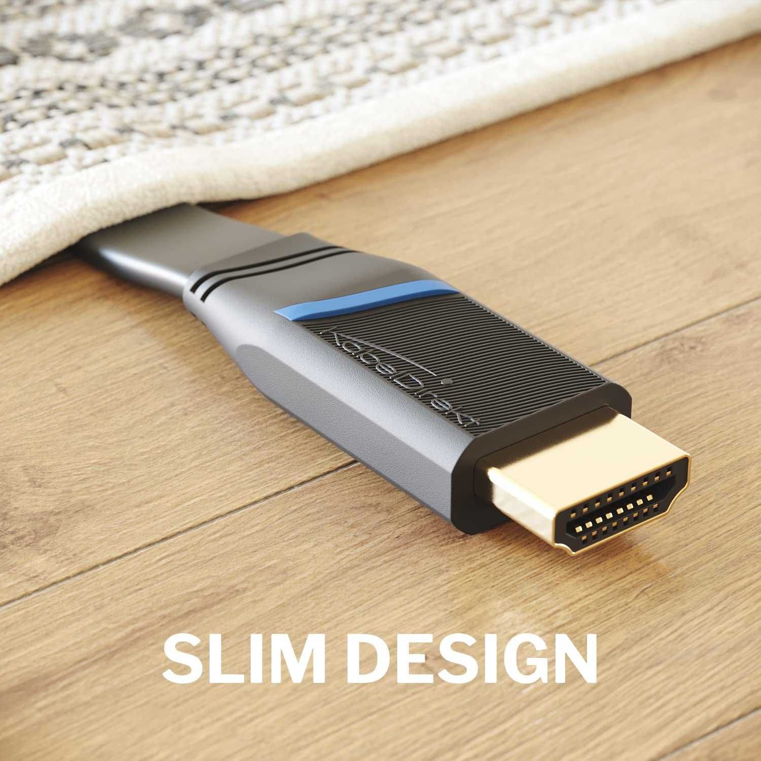KabelDirekt – płaski kabel HDMI – 2m 8k