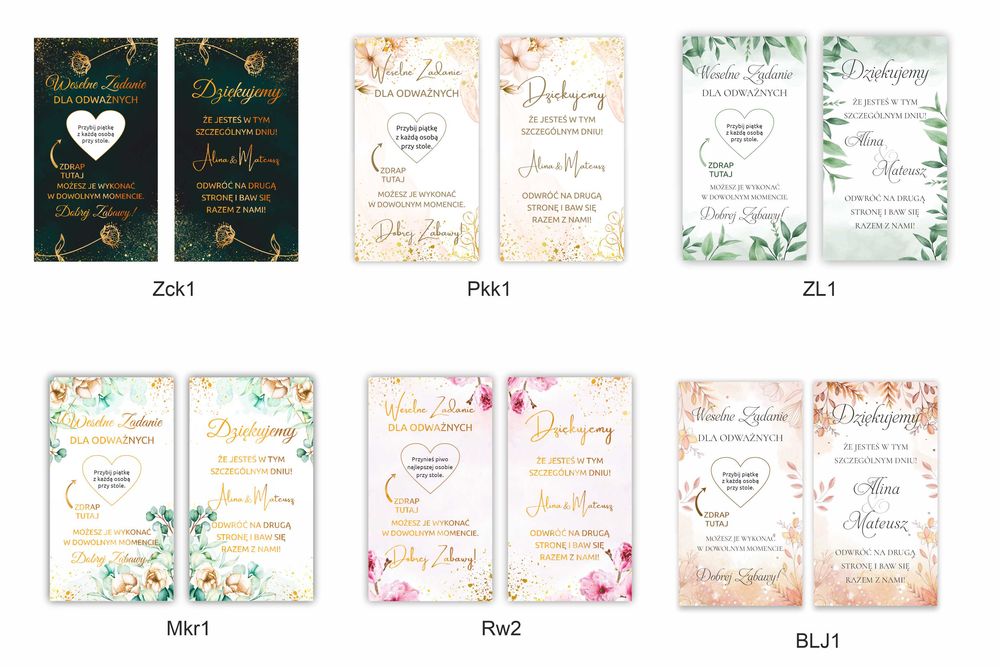 ZDRAPKI WESELNE 150 SZT. Podziękowania dla gości - Żółte róże