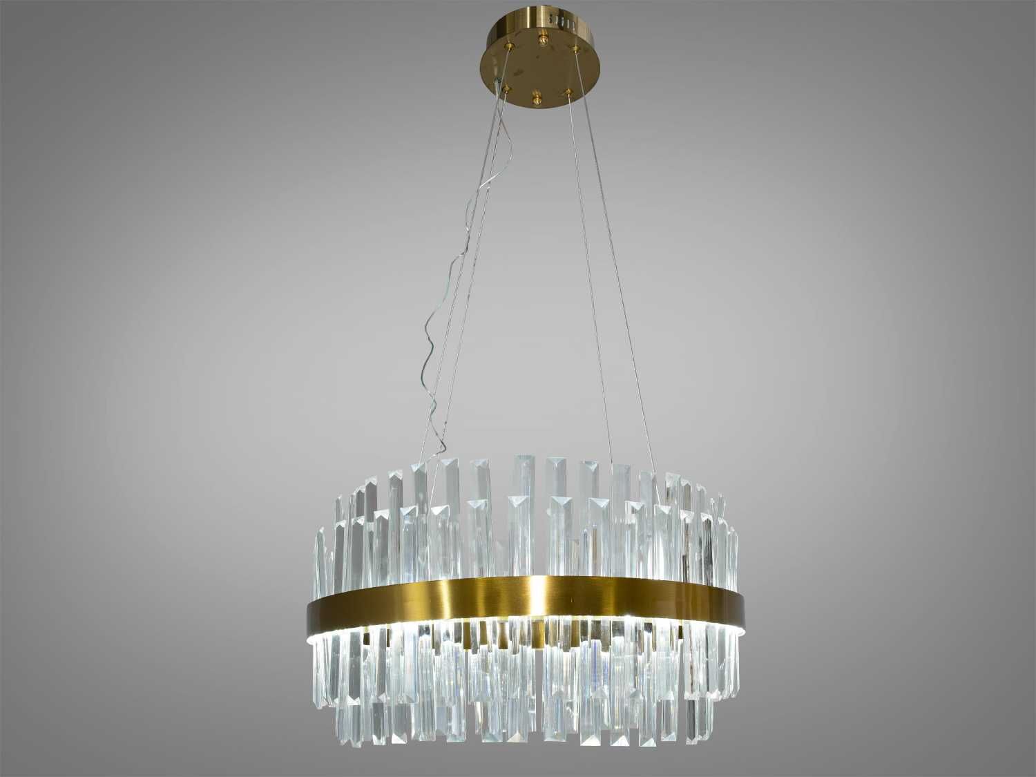 Кришталева led люстра у вітальню, бронза, 110W на 15м2 840/500BR