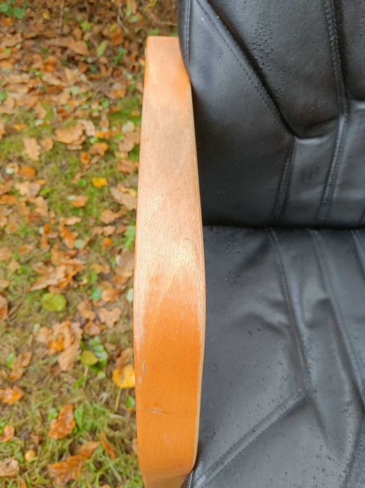 Krzesło biurowe konferencyjne drewniane czarne