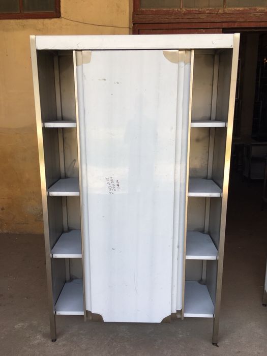 Стелаж Шафа нержавійка з дверками тумба