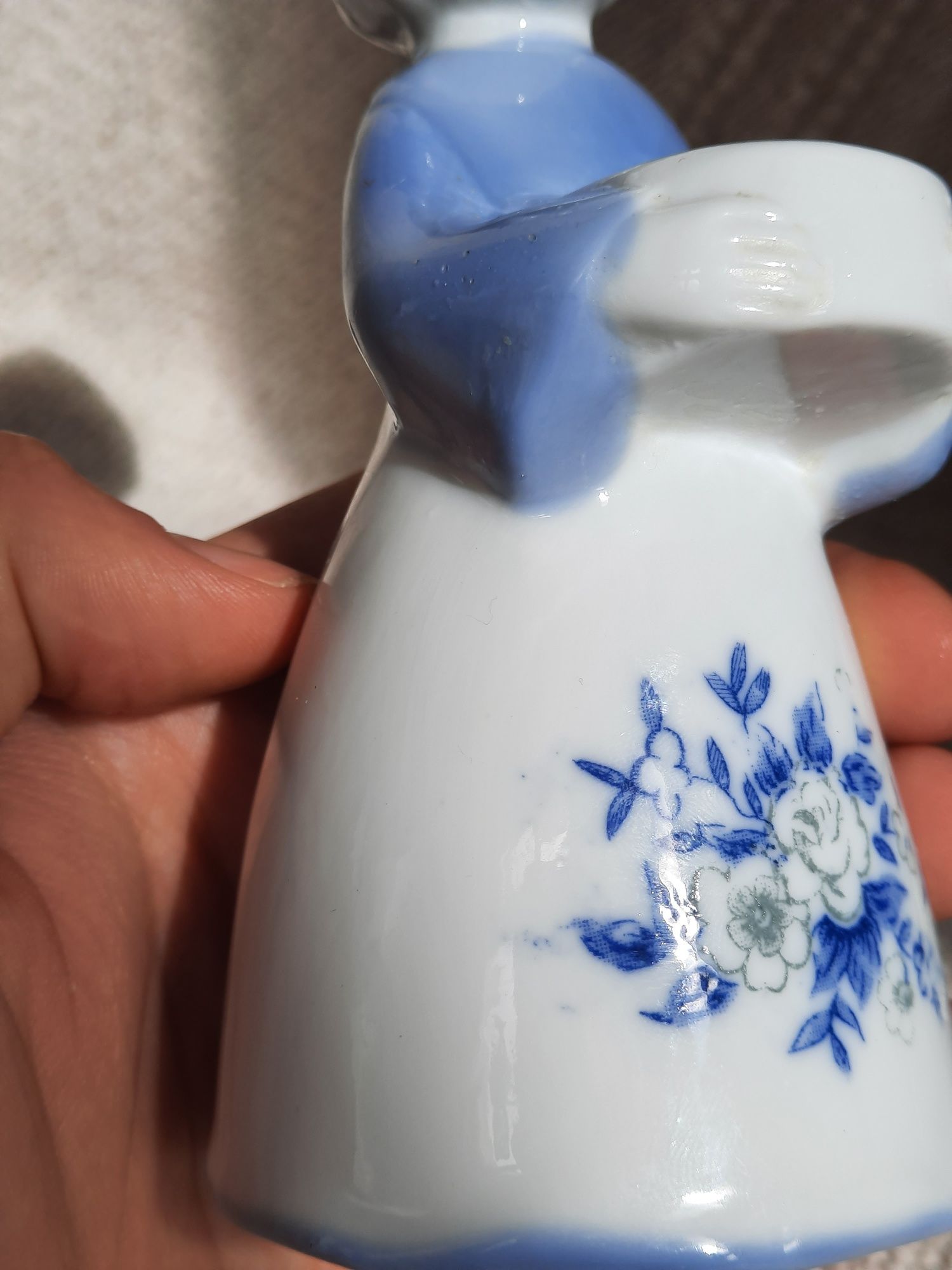 Zestaw porcelanowych świeczników aniołki boże narodzenie vintage