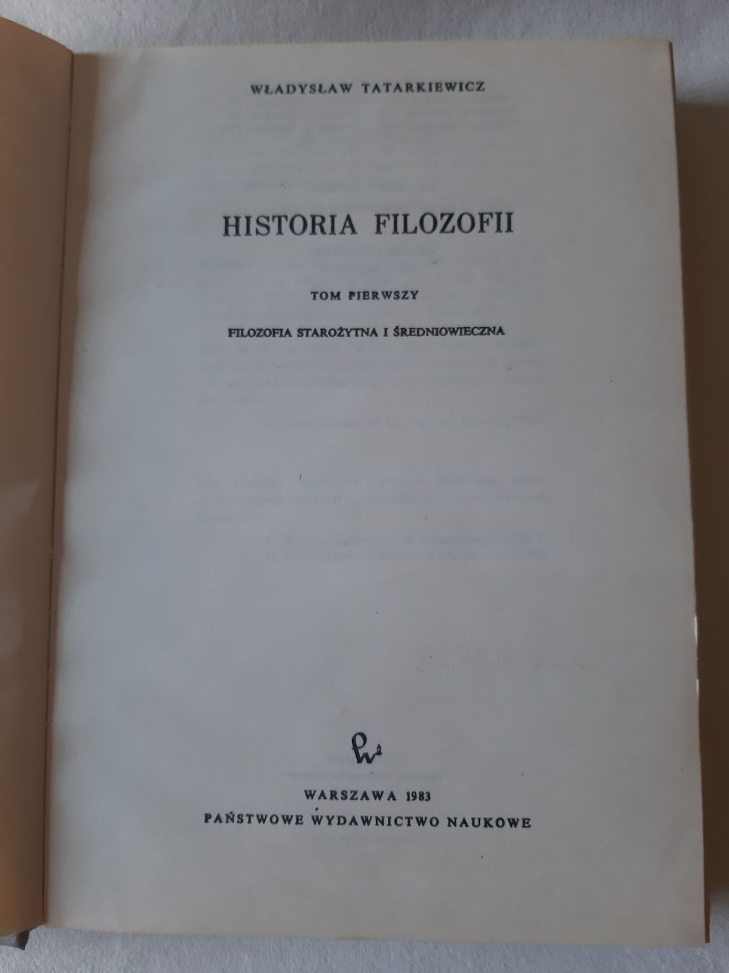 Historia filozofii tom 1, W. Tatarkiewicz