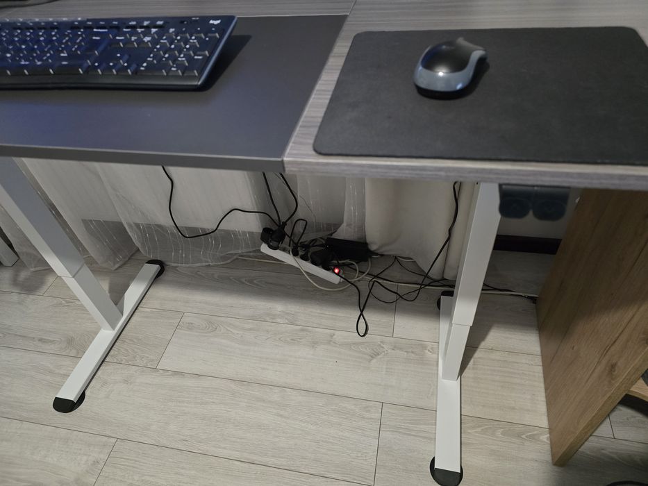 2x blat biurka 140x70 szary, antracytowy stand up desk