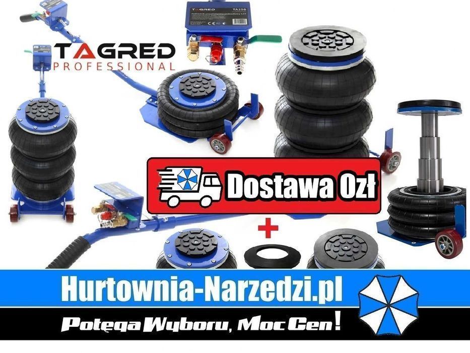 Podnośnik Pneumatyczny bałwanek 3.5T 135-400mm +krążek